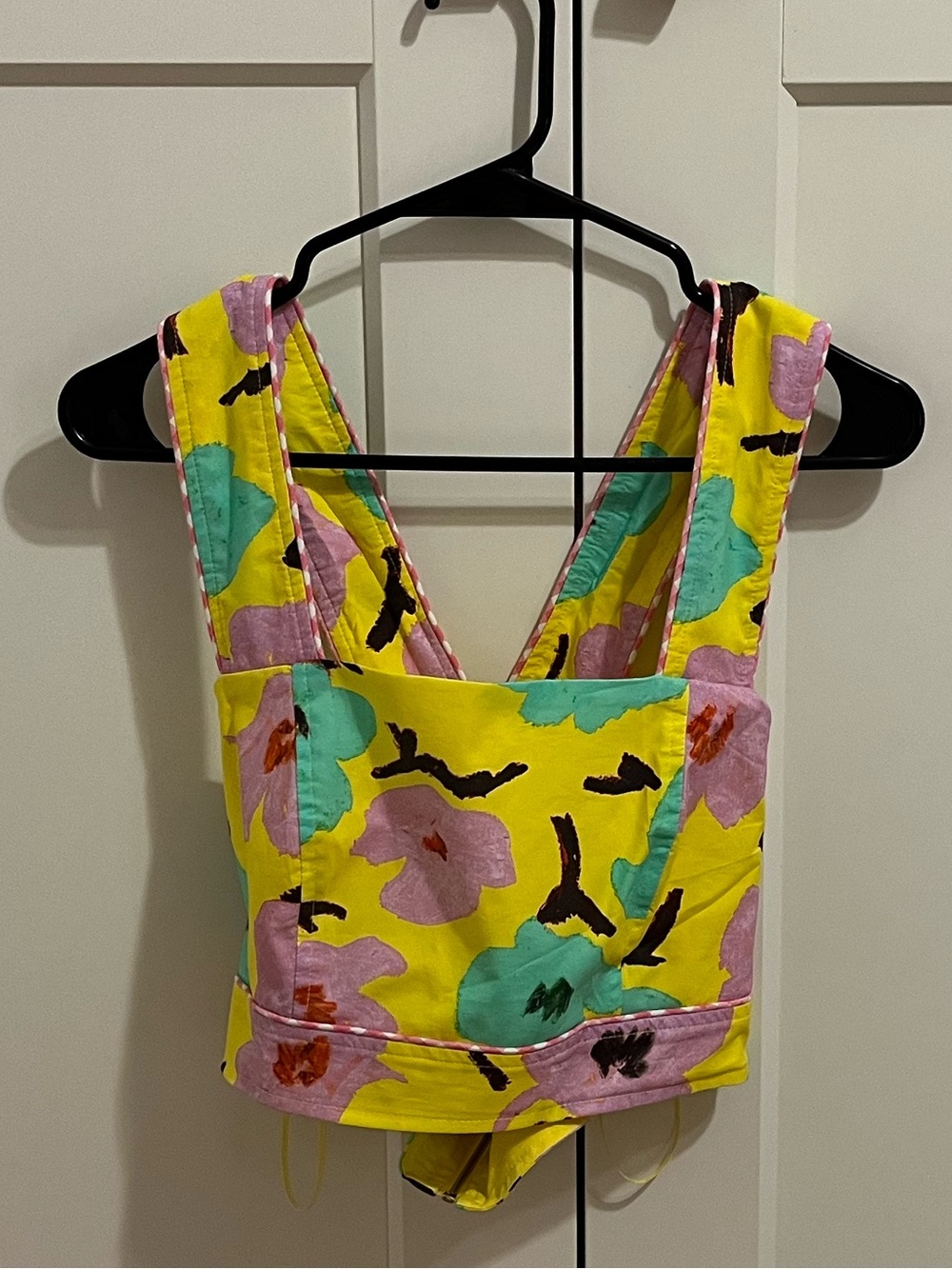 Rachel Antonoff Yellow Floral Crop Top & Midi Skirt Set size 6 - Picture 2 of 9